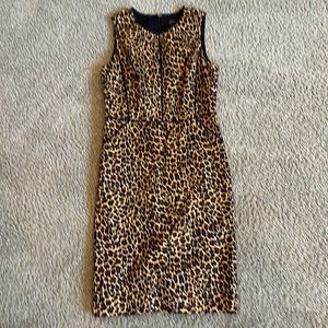 J Crew Leopard Sheath Sleeveless Dress